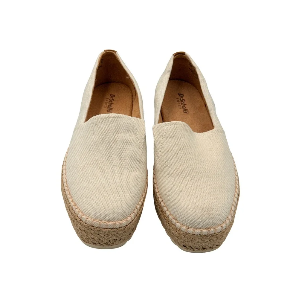 Dr. Scholl's Cream‎ Canvas Espadrille Spring Loafer Slip-on Women's 7.5 M Jute
